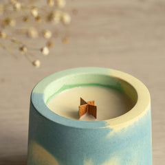 Concrete Jar Candle – Soy Wax Candle with Wooden Wick