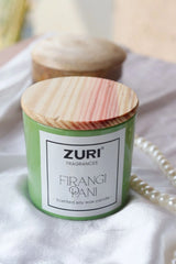 ZURI Firangipani Green Jar Candle – Scented Soy Wax