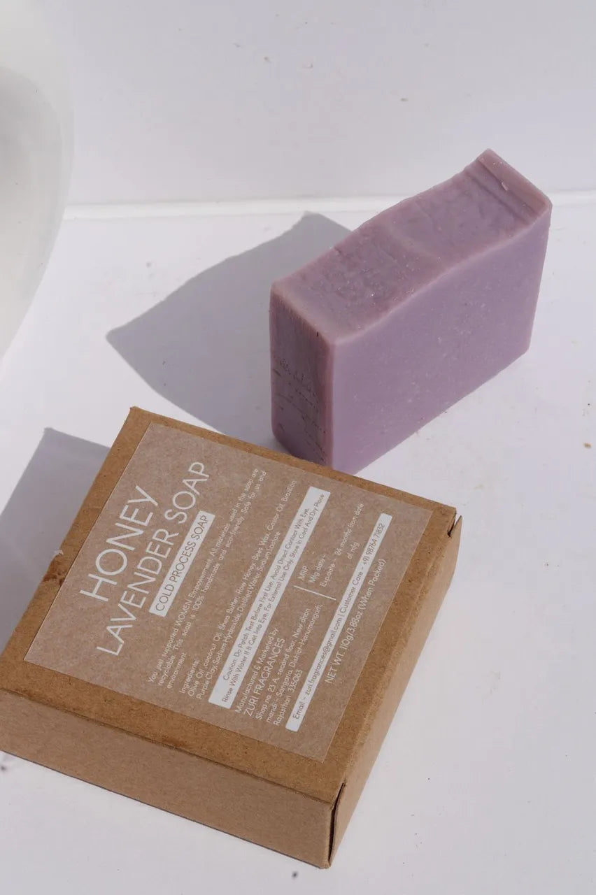 Honey Lavender Cold Process Soap | Handmade Nourishing Bar by ZURI